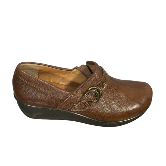 Nurture Malone Brown Leather Slip On Wedge Loafer Comfort Shoe Sz 9 - Picture 6 of 10